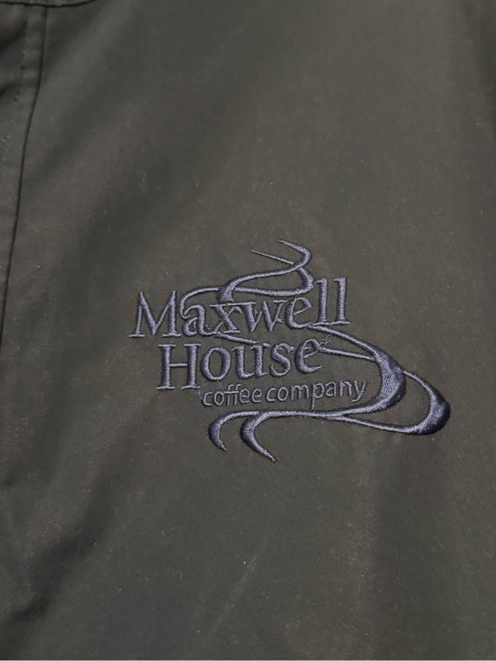 Maxwell House Quarter Zip Navy Blue Wind Breaker Jacket w/ Pockets Sz M EUC - Picture 3 of 6